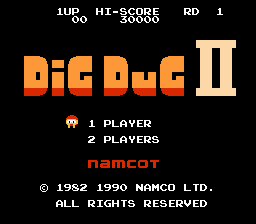 Dig Dug II Title Screen
